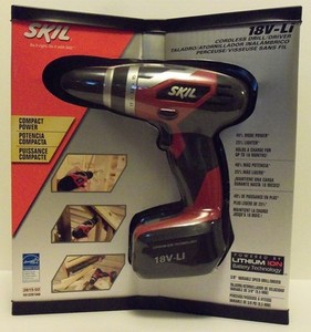 New SKIL 3/8" Variable Speed Cordless Drill / Driver 18V Lithium Battery NIB