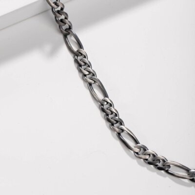 925 Sterling Silber Herren Figaro Massiv Kette Halskette Italy, Rotguss Titan