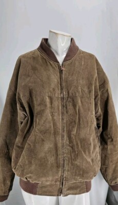 Protocol Men's Jacket Medium Vintage Leather Suede Full Zip Flight Bomber