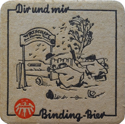 ALTER BIERDECKEL Brauerei Binding Frankfurt am Main Bierfilze Sammlerstück