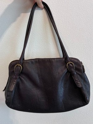 00's Miu Miu Archive Leather Dark Brown Shoulder Bag Vintage 00's Miu Miu Archive Leather Dark Brown Shoulder Bag Vintage