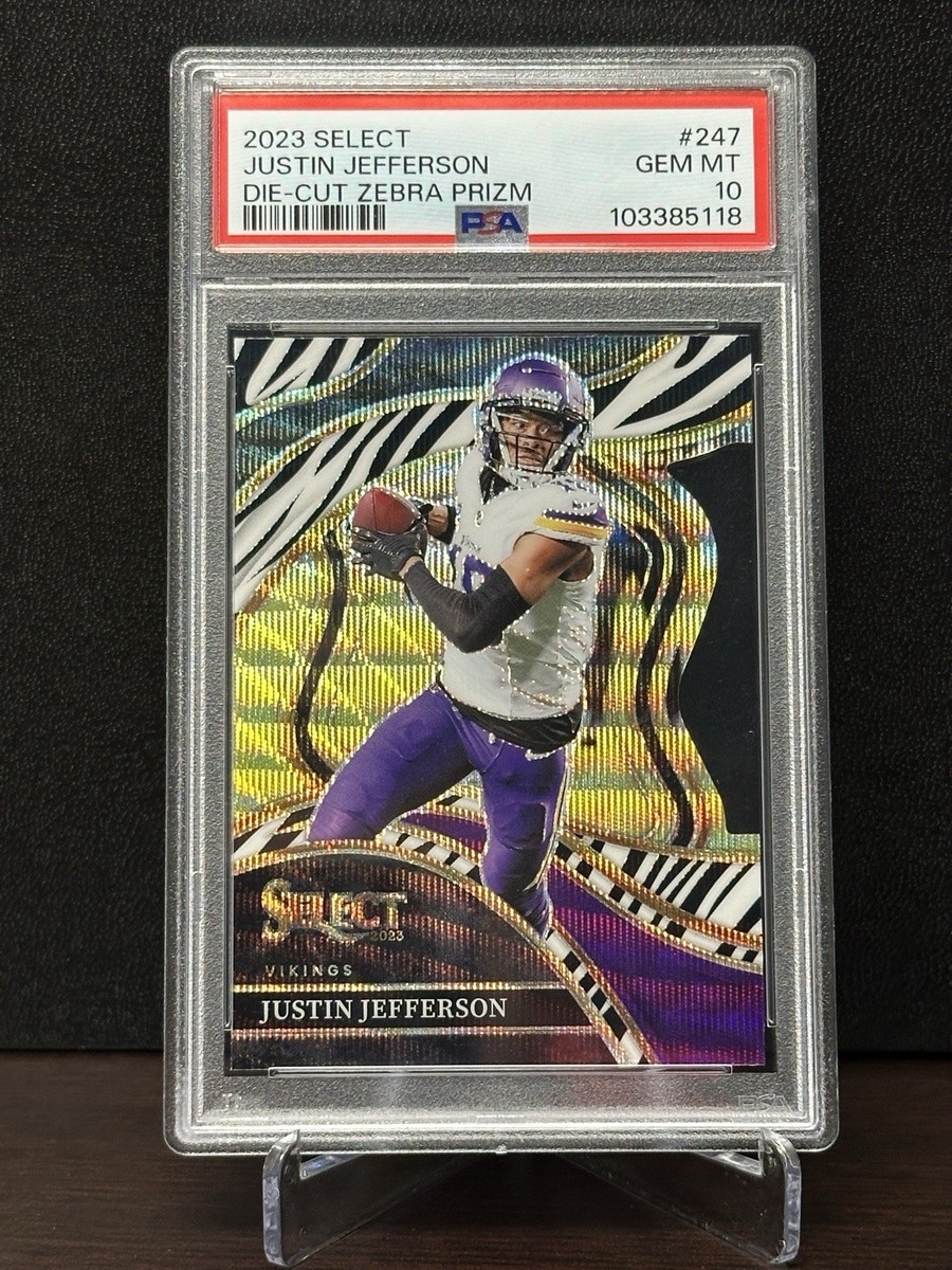 2023 Panini Select - Club Level Justin Jefferson #247 Zebra Prizm