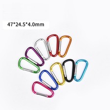 10/50 PCS Aluminum Carabiner D Shape Spring Clip Snap Key Hook Keychain Buckle