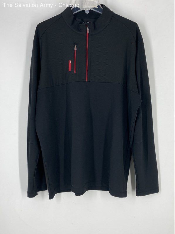 Adidas Mens Black Long Sleeve 1/4 Zip Climalite Pullover Jacket Size XL