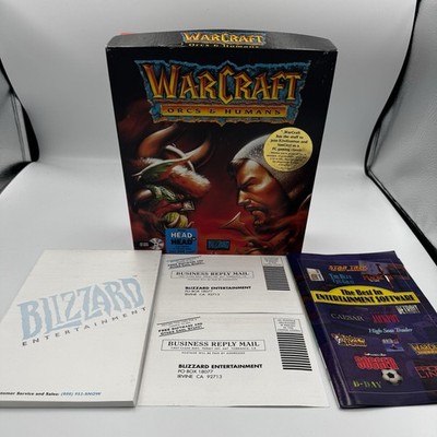 BOX ONLY: Warcraft Orcs & Humans Big Box PC Game Box Manual Inserts Blizzard Lot