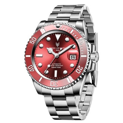 LIGE Men Brand Automatic Wristwatch Sapphire Glass Steel Males Mechanical Watch