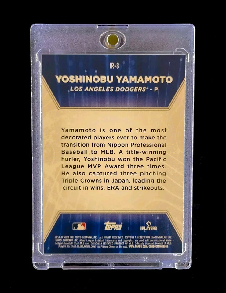 YOSHINOBU YAMAMOTO ROOKIE LÁMINA NEGRA SP Inserto Versión Japonesa RC - DODGERS Foto 4 de 4