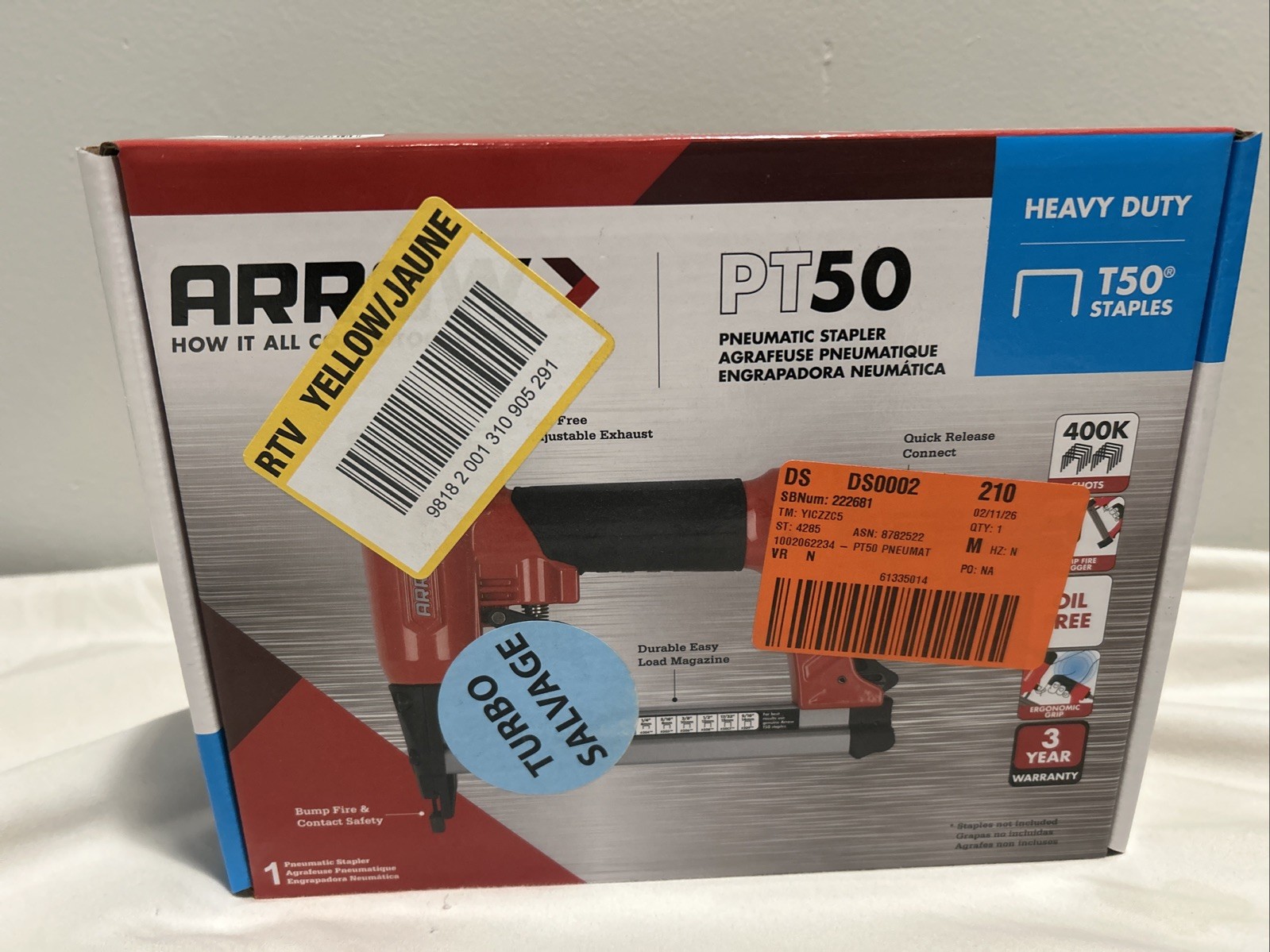 Arrow PT50 Pneumatic Staple Gun