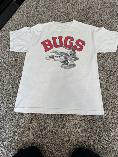 Vintage White Bugs Bunny Space Jam T Shirt Size M