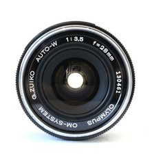 OLYMPUS OM-SYSTEM G.ZUIKO AUTO-W 28mm F3.5 MF LENS Near Mint Tested from Japan