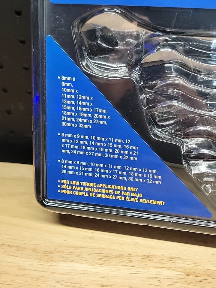 Napa Carlyle 9 шт. Набор гаечных ключей Slimline с двойным открытым концом полированный хром МЕТРИЧЕСКИЕ - Изображение 3 из 4