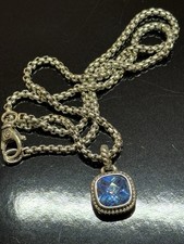 David Yurman Sterling Silver 925 Albion Necklace 20  Blue Topaz