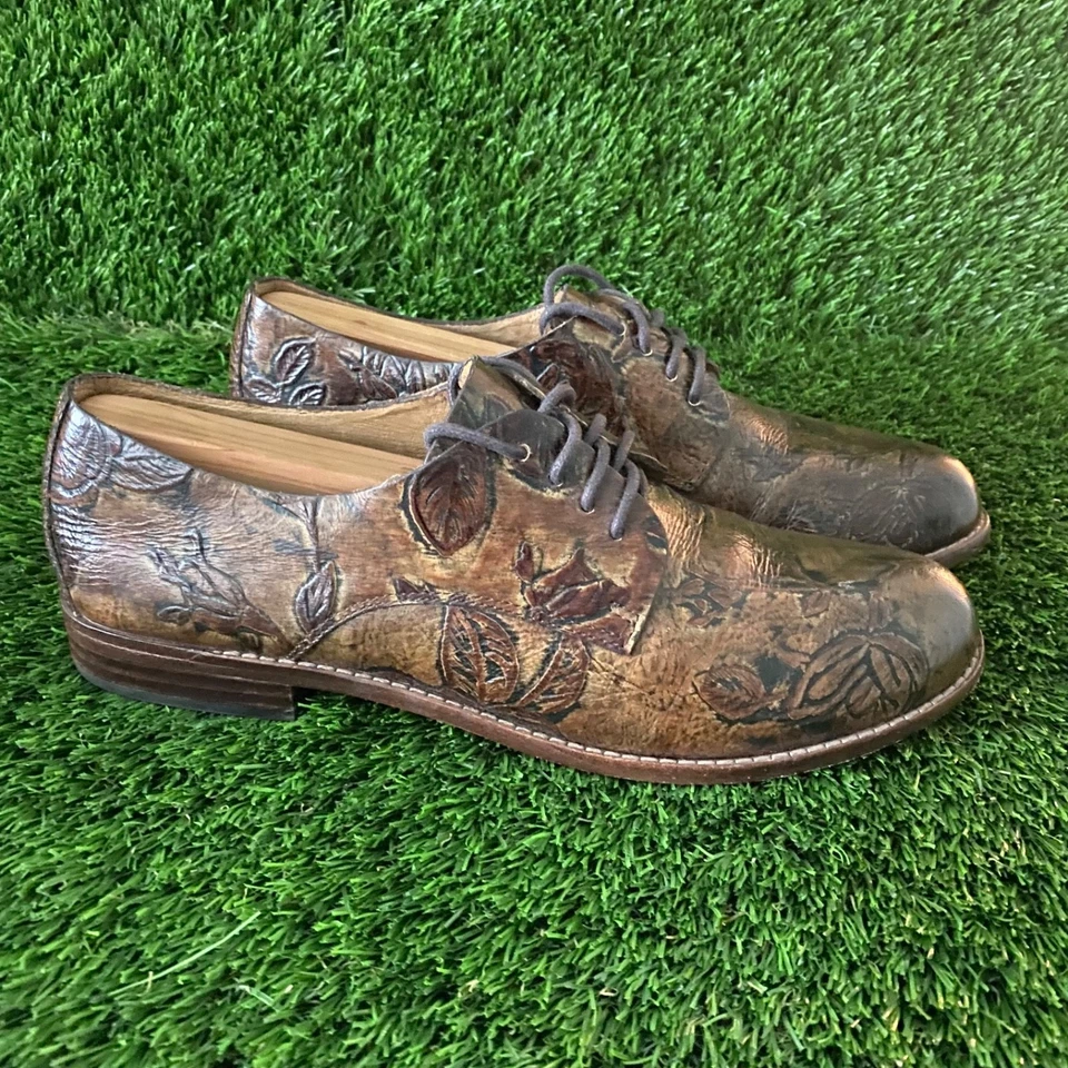 Zapatos Oxford Patricia Nash para mujer talla 9 de cuero marrón floral en relieve Foto 4 de 4