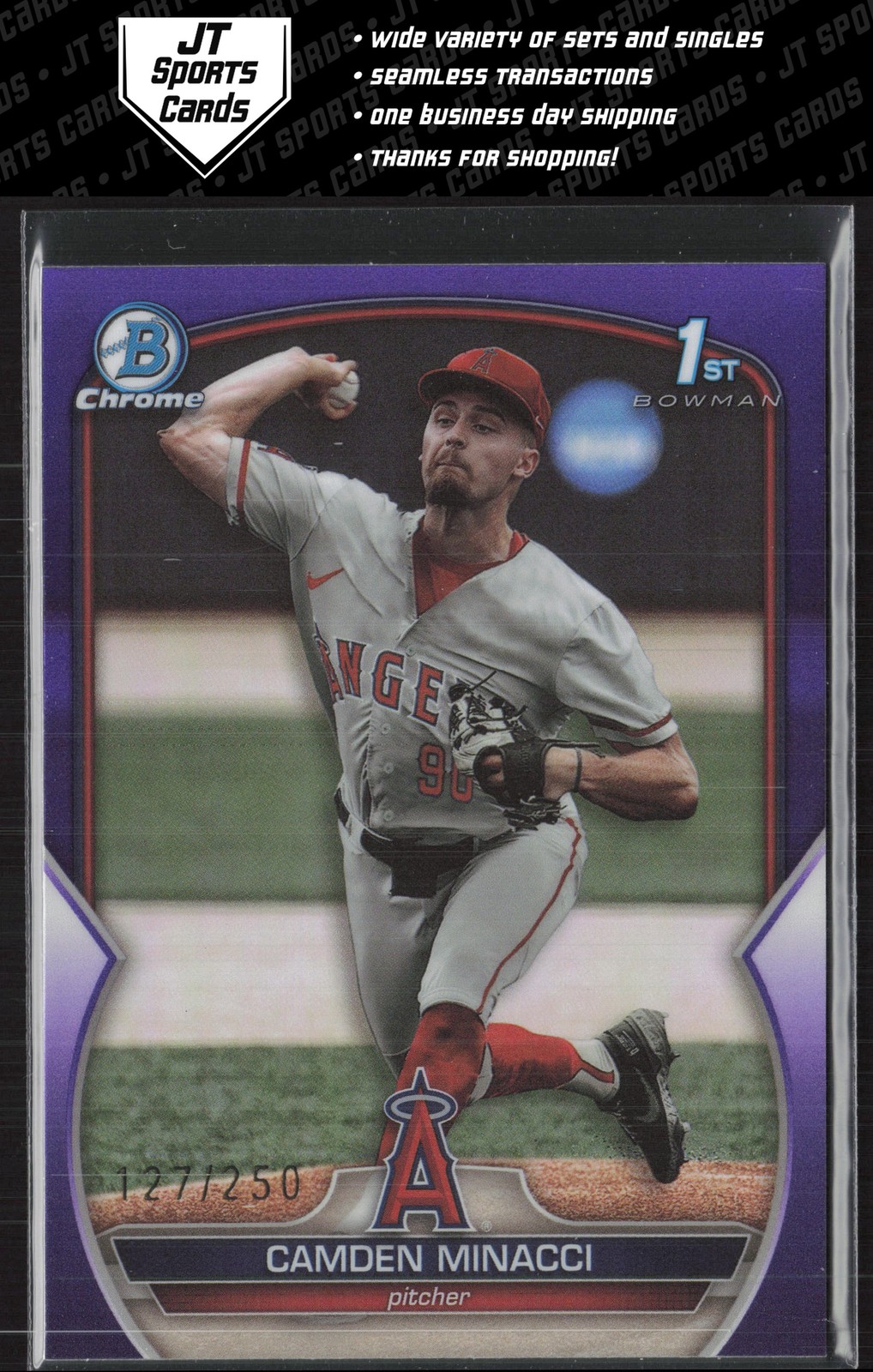 2023 Bowman Draft Camden Minacci BDC-23 1st Purple Refractor /250 Angels
