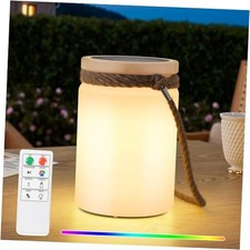 Solar Table Lamp Lantern LED Outdoor Cordless IP44 RGB and Warm White
