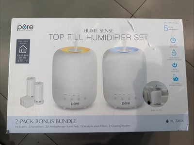 Pure Enrichment Top Fill Humidifier Set Bundle, 2-Pack New Free Shipping