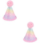 2 pcs Adorable Baby Birthday Ball Hat Rainbow Crown Hat Party