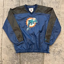 Vintage 90s NFL Miami Dolphins Center Logo Pullover Windbreaker Mens Size L