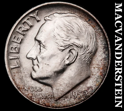 1952-D Silver Roosevelt Dime - Choice Gem Brilliant Unc  Lustrous  #G7766