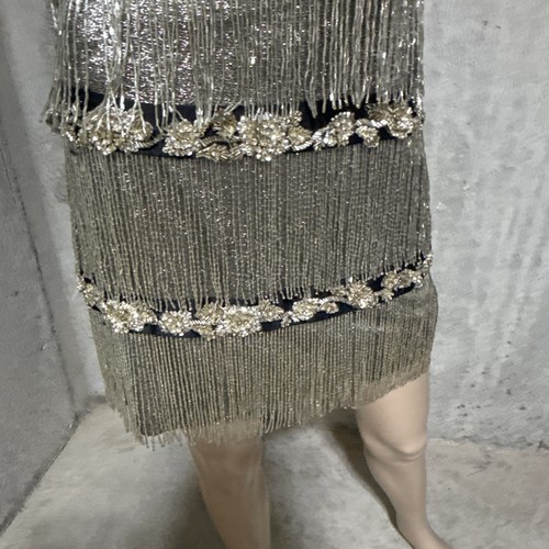 Alberta Ferretti Limited Edition Couture Runway Bead Fringe Dress US 0 2 / IT 38 - Picture 3 of 7