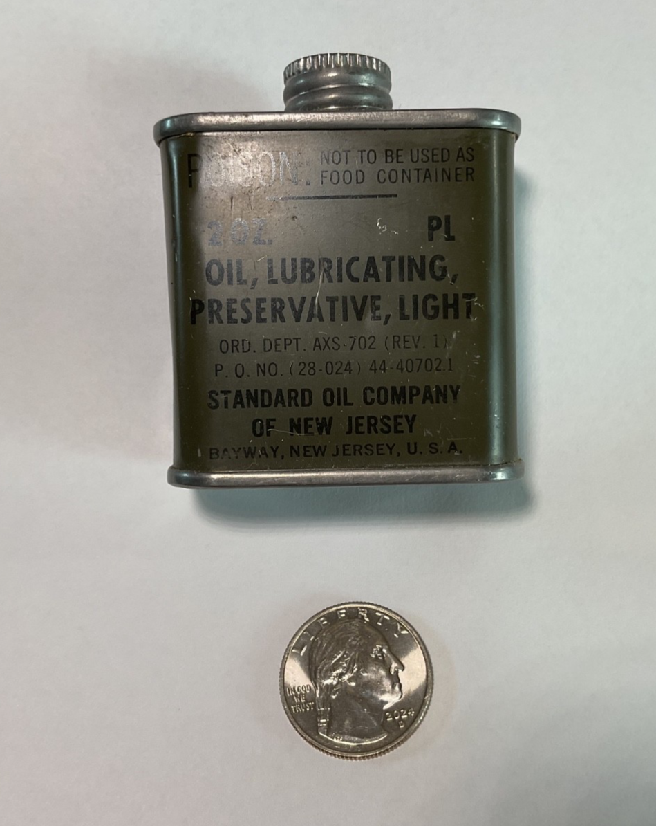 Vintage US Military WW II - 2 oz Oil Can - Standard Oil Co - c1940