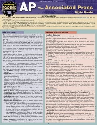 AP - Associated Press Style Guide : A QuickStudy Laminated Refere