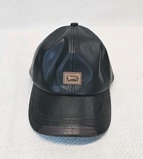 Jamont Men's Faux Leather Fashion Baseball Cap Hat Black Strapback
