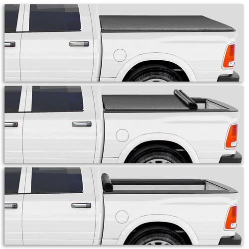 For 07-18 Silverado Sierra 1500 2500/3500HD 5'8" Bed Soft Roll Up Tonneau Cover - Picture 6 of 6