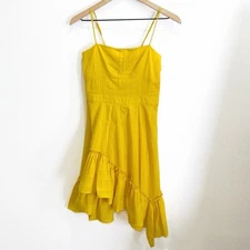 Derek Lam 10 Crosby Dress Womens 0 Yellow Colorful Vibrant Event Tropical Beach