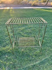 MCM Vintage Wire Metal Turntable Vinyl Record Album Floor Rack Stand