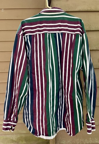 Vintage 90s Double Impact World’s Finest Twill Striped Button Down Shirt XL - Picture 6 of 7