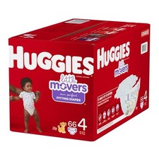 Huggies Little Movers Baby Diapers Size 4 22-37 lbs 66 ct