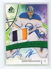 2020 Upper Deck SP Game Used Green /35 Jonas Johansson RPA Rookie Patch Auto RC
