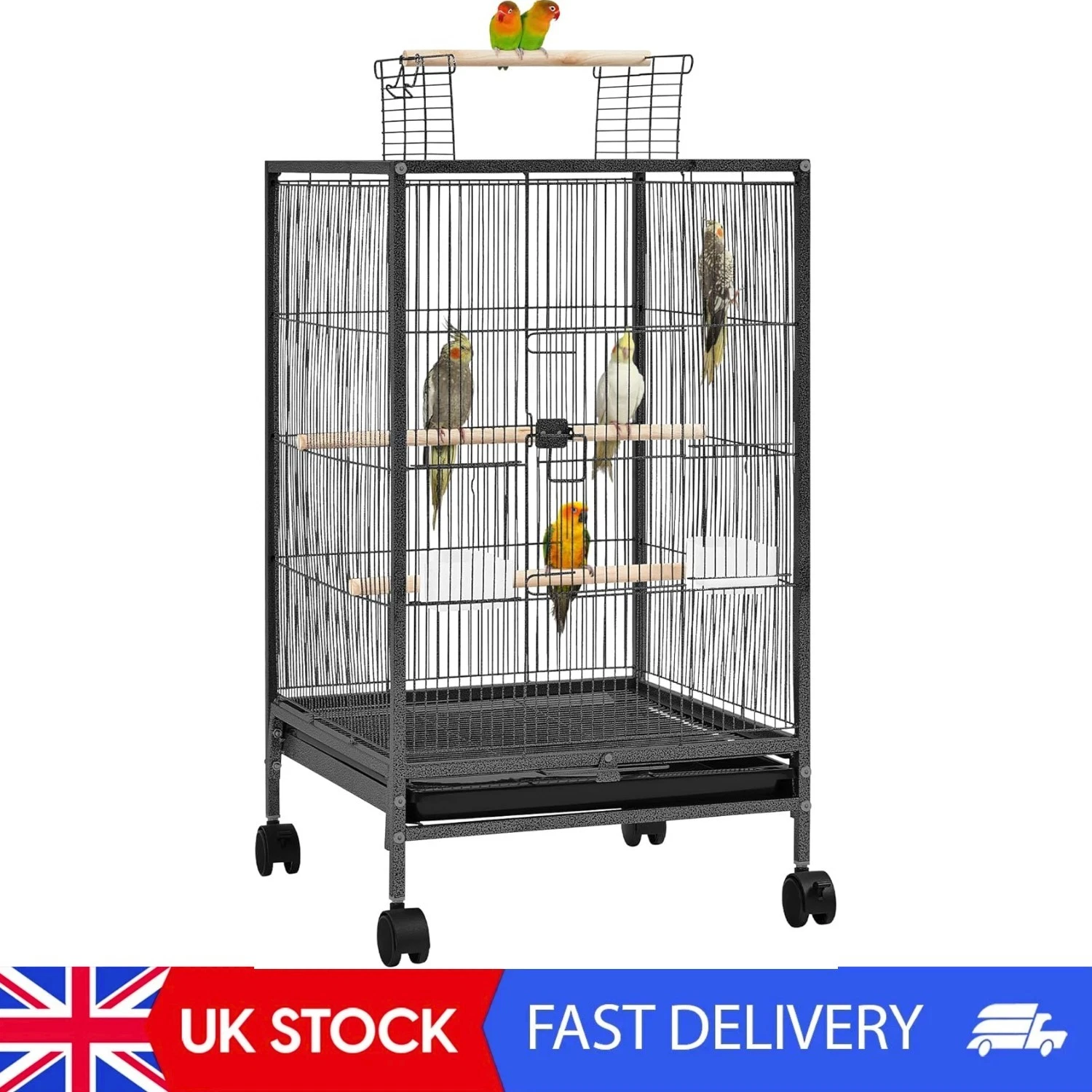 89.5cm Iron Open-Top Bird Cage Parrot Cage With Rolling Stand For Parakeets
Opens in a new window or