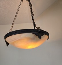 Vintage Alabaster Plafonnier Pendant Light