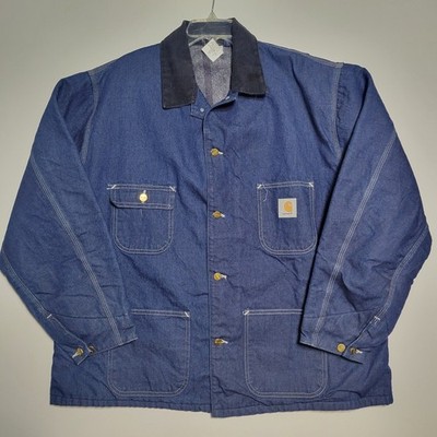 Vintage Carhartt 8LC Denim Chore Coat Jacket 50 (2XL) Blanket