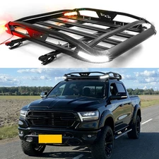 For Dodge Ram 1500 2500 50" Roof Rack Top Cargo Carrier Basket W/ Light+Crossbar