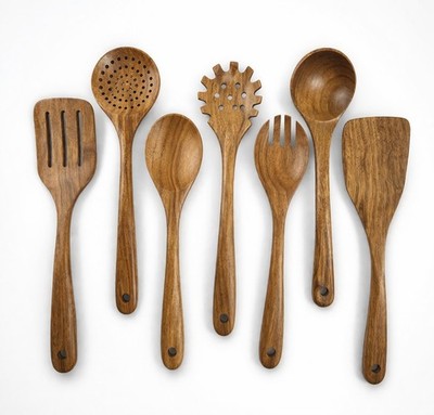 Wooden Cooking Utensils Set Non Toxic Eco Friendly Kitchen Tools Spoon Spatula