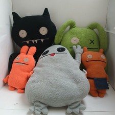 Vintage UglyDoll Lot of 5 Stuffed Animal Plush Ice Bat Ghost Ox Wage Plunko Y2K