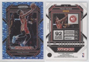 2022-23 Panini Prizm Monopoly Blue Money Shimmer Prizm /10 Trae Young #1