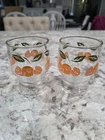 Vintage Anchor Hocking 6oz Orange Juice Glasses S/2 Cottagecore Retro MCM