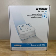 iRobot Braava Jet 240 Robot Mop Wet Dry with Battery Charger & Pads NEW Open Box