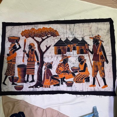 Neighbors - Hand Painted Ink Stain Cotton Bamako, Mali