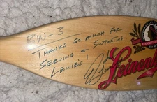 Signed Jake Leinenkugel's Brewery Wood Canoe Paddle 47" Legend Of The Northwoods