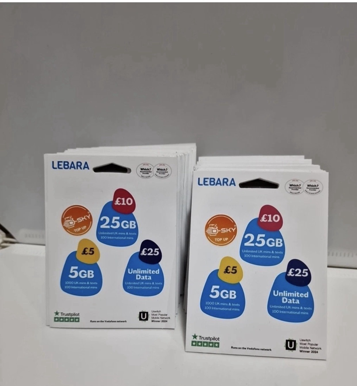 100x Lebara SIM PAY AS YOU GO Sim