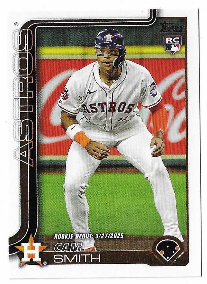 2025 Topps Update Baseball Cam Smith Rookie Debut Card #US45 Houston Astros RC