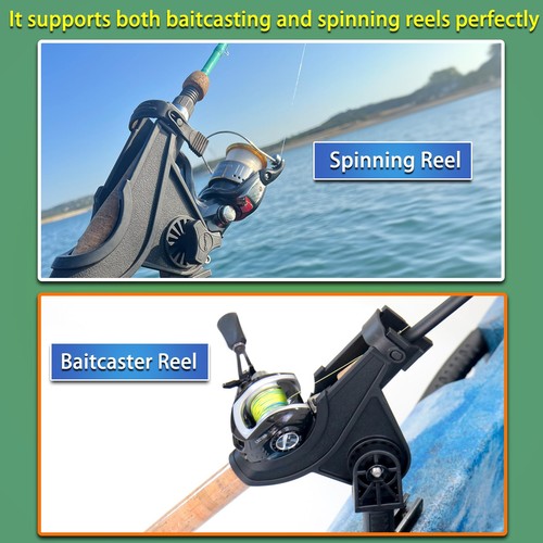 Huntury Track Mount Fishing Rod Holder with 360° Adjustable Kayak Track Adapt... - Picture 5 of 6
