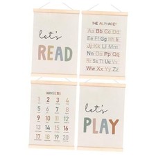 laveliabel Alphabet Numbers Poster Hanger Frame Set of 4, Alphabet ABC white-3