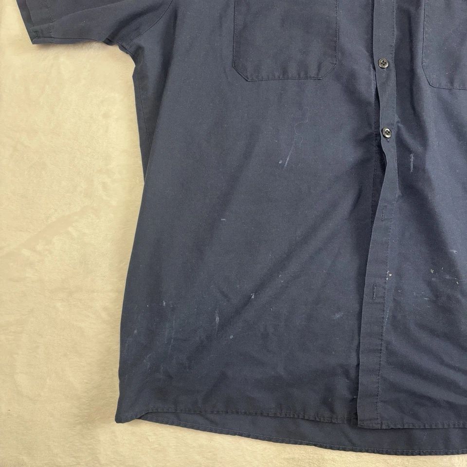 VTG Cintas Van Halen Eddie Blue SS Button Up Work Shirt Men's 2XL Distressed - Image 3 of 4