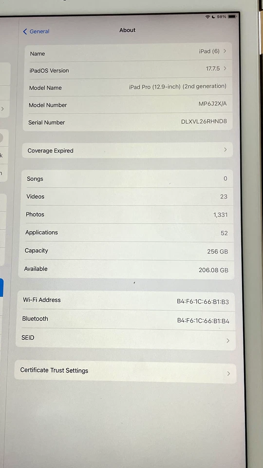 ipad pro 12.9 2nd gen 256gb wifi - Image 2 of 4